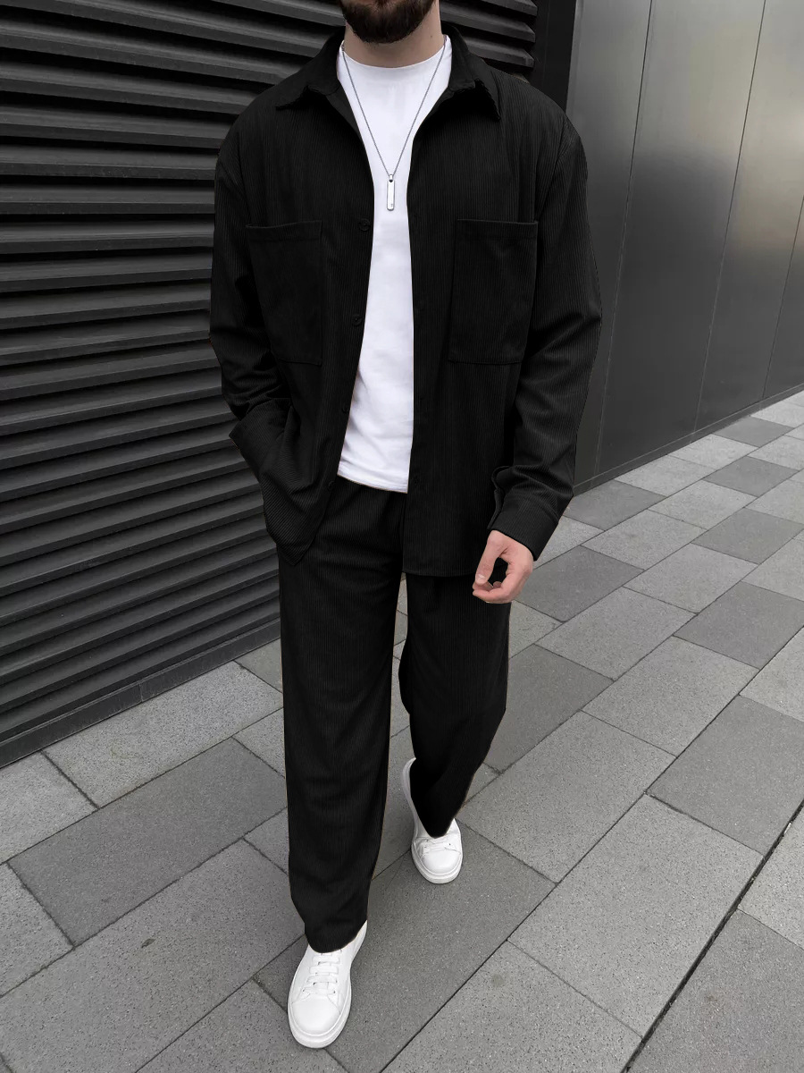 Street For Fashion - Conjunto Masculino de Corduroy em Duas