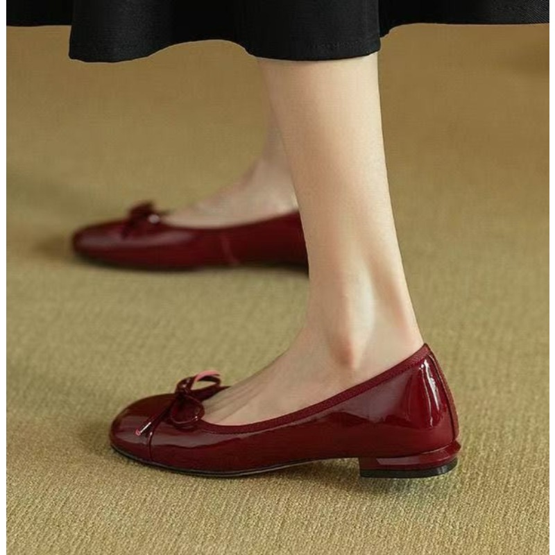 Street Fashion Korean - Mulheres retro suave bowknot sapatos planos
