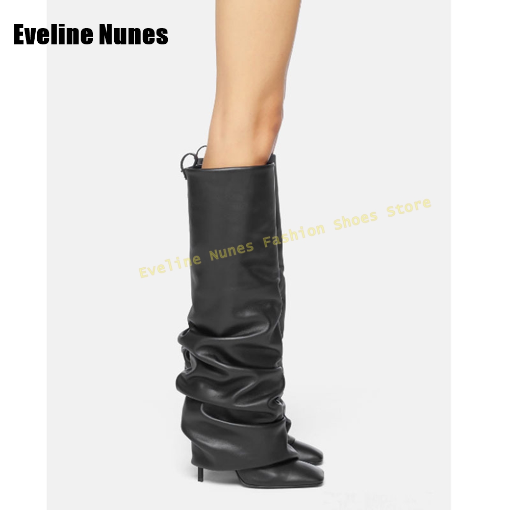 Botas de camurça falsa plissad - Street Fashion Girls avaliação e preço