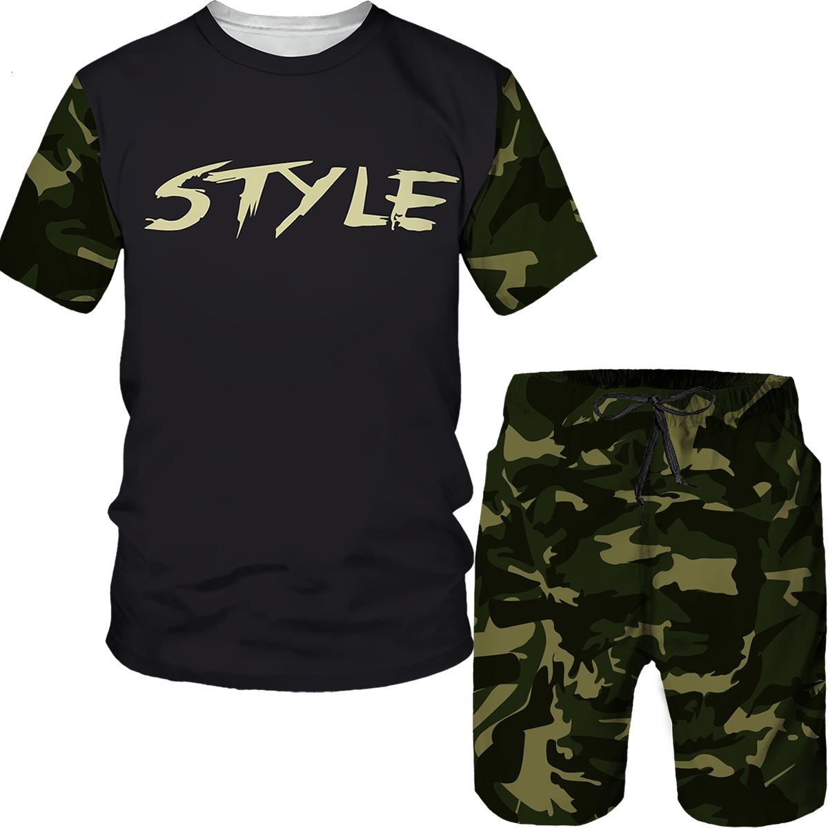Conjuntos de Camuflagem Mascul - Street Summer Fashion avaliação e preço