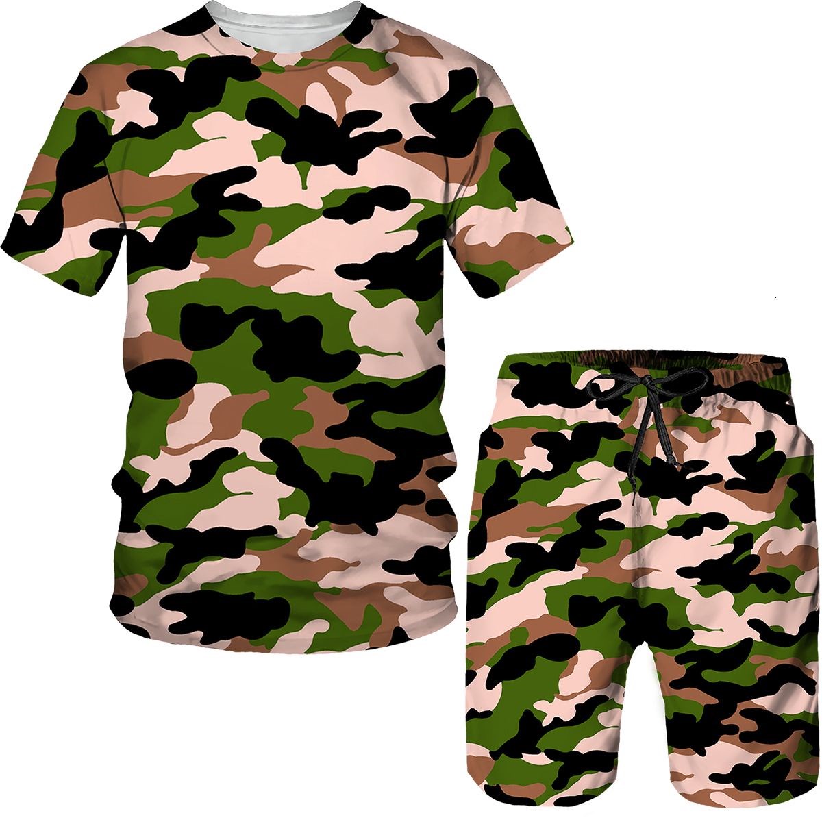 Conjuntos de Camuflagem Mascul - Street Summer Fashion avaliação e preço