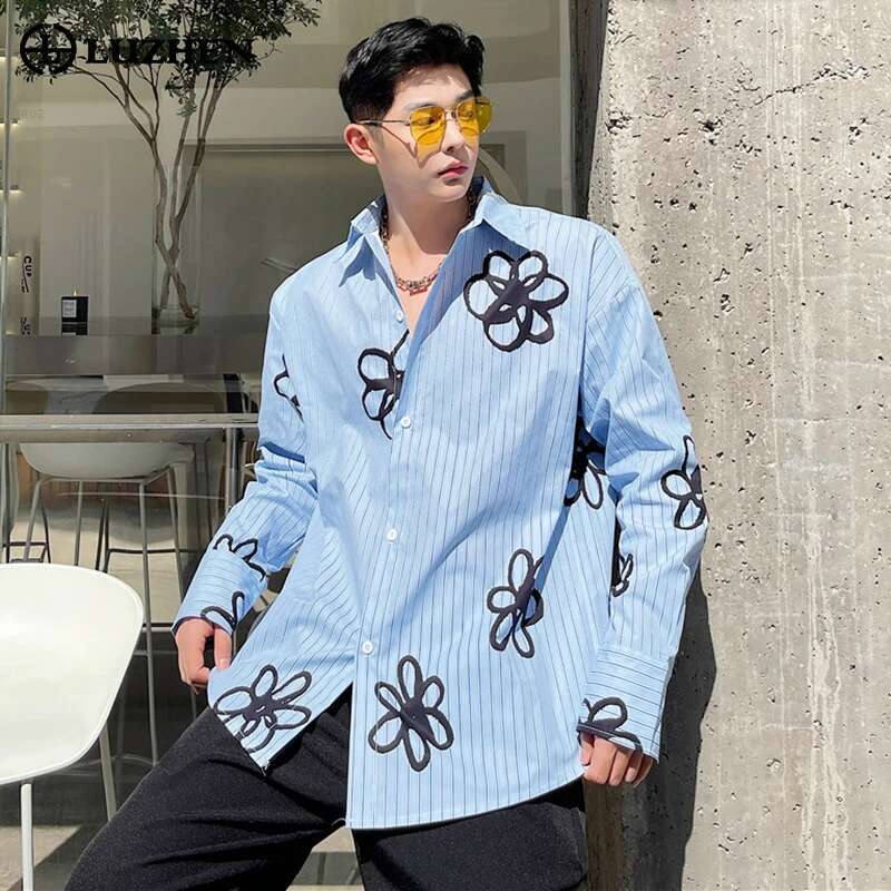 LUZHEN-Camisa de manga comprid - Street Fashion Reviews avaliação e preço